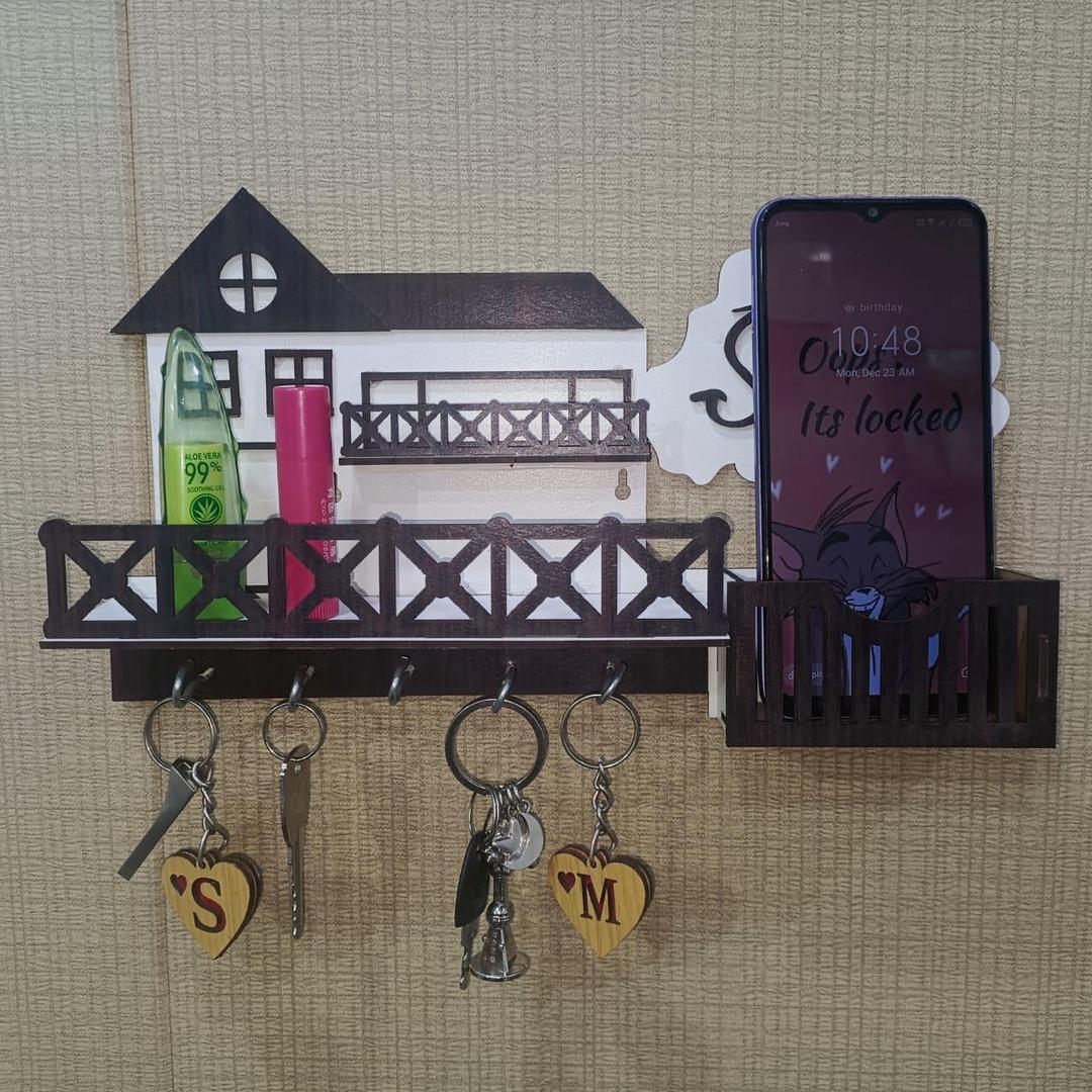 3D Wooden Key Holder Sweet Home Design