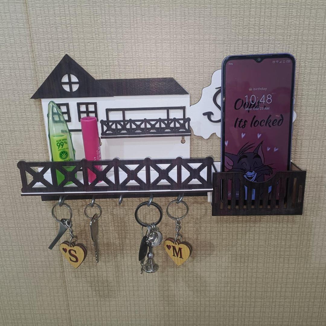 3D Wooden Key Holder Sweet Home Design