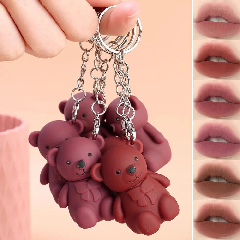 Bear Keychain Lip Gloss - 6 Pack Nude Shades
