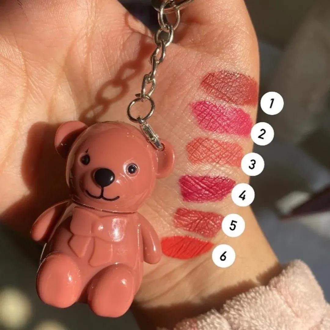 Bear Keychain Lip Gloss - 6 Pack Nude Shades