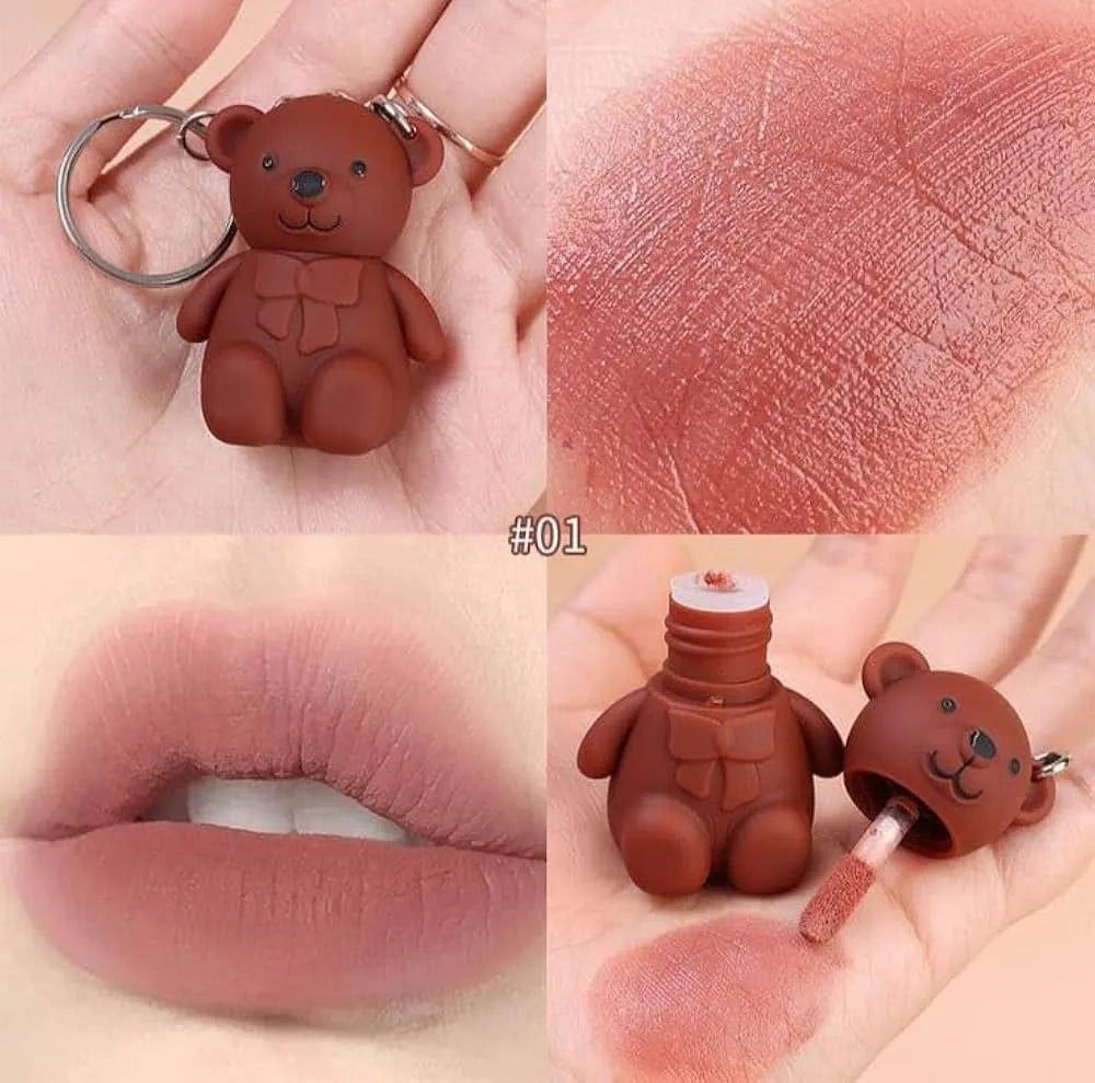 Bear Keychain Lip Gloss - 6 Pack Nude Shades