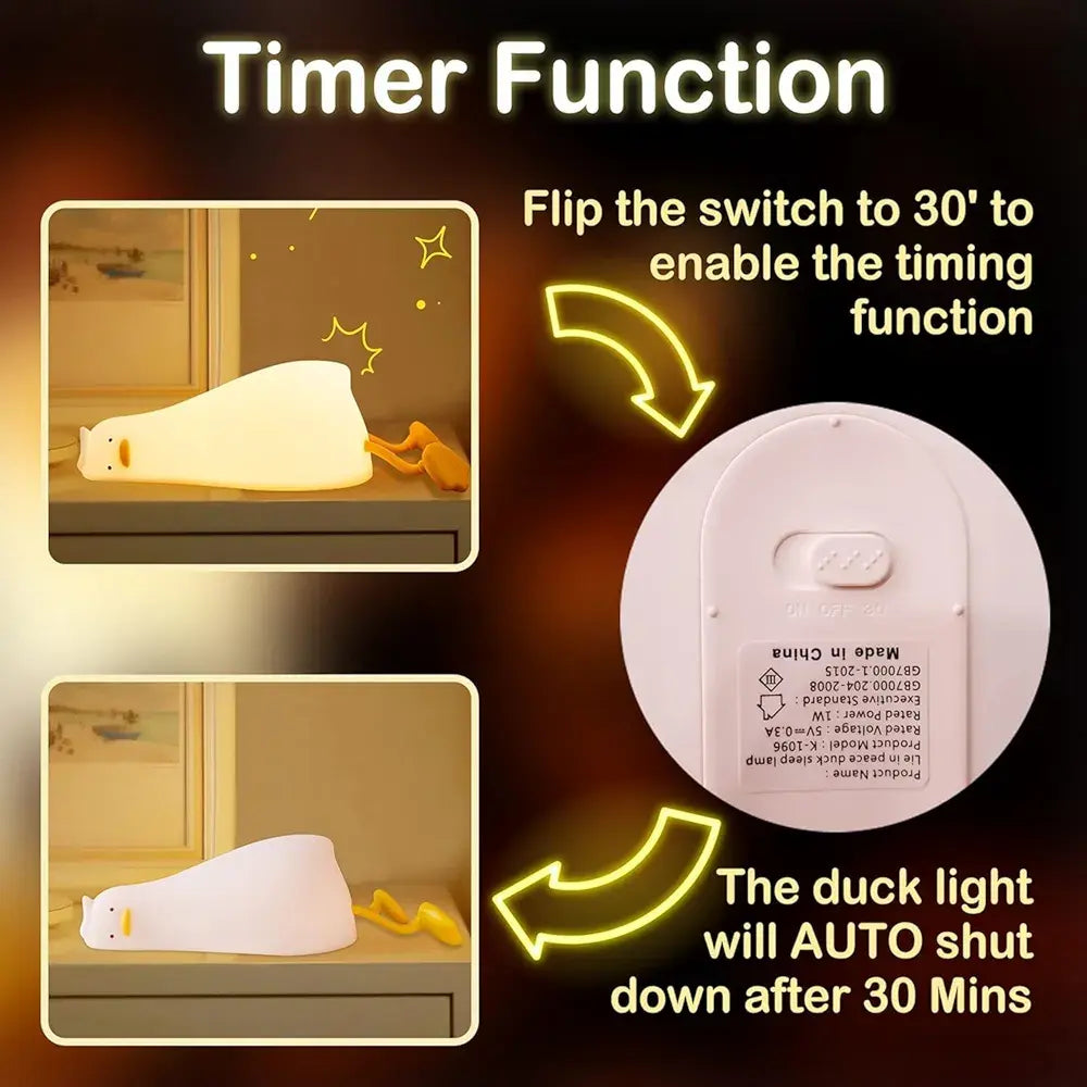 Duck Character Lamp Rechargeable Timer Dimmable
