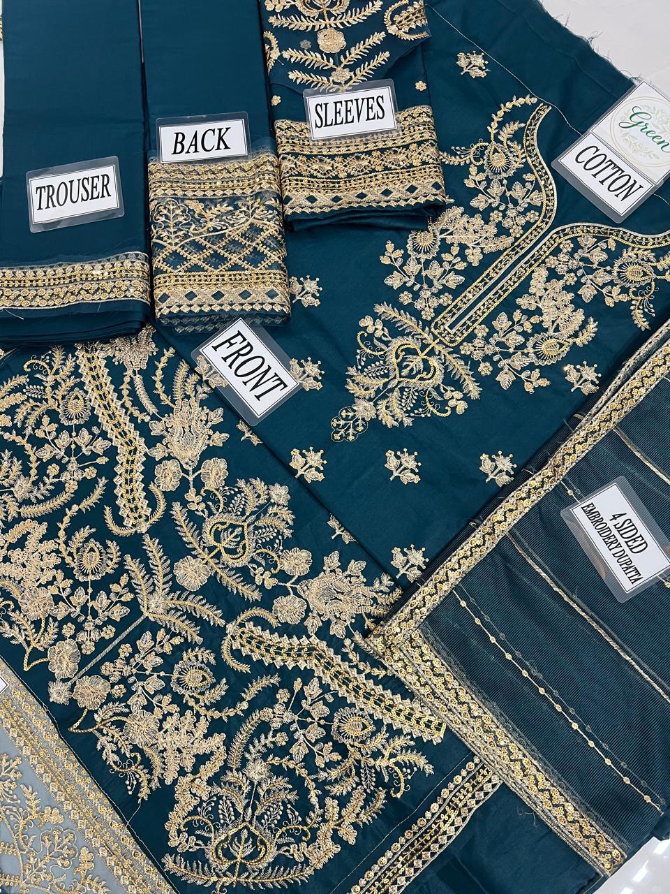 LUXURY COTTON 💕  FABRIC (SHIRT) COTTON  (DUPATTA) KHADI NET (TROUSER COTTON