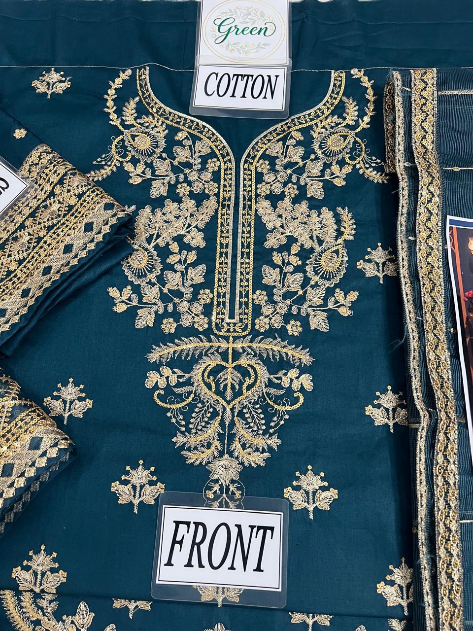 LUXURY COTTON 💕  FABRIC (SHIRT) COTTON  (DUPATTA) KHADI NET (TROUSER COTTON