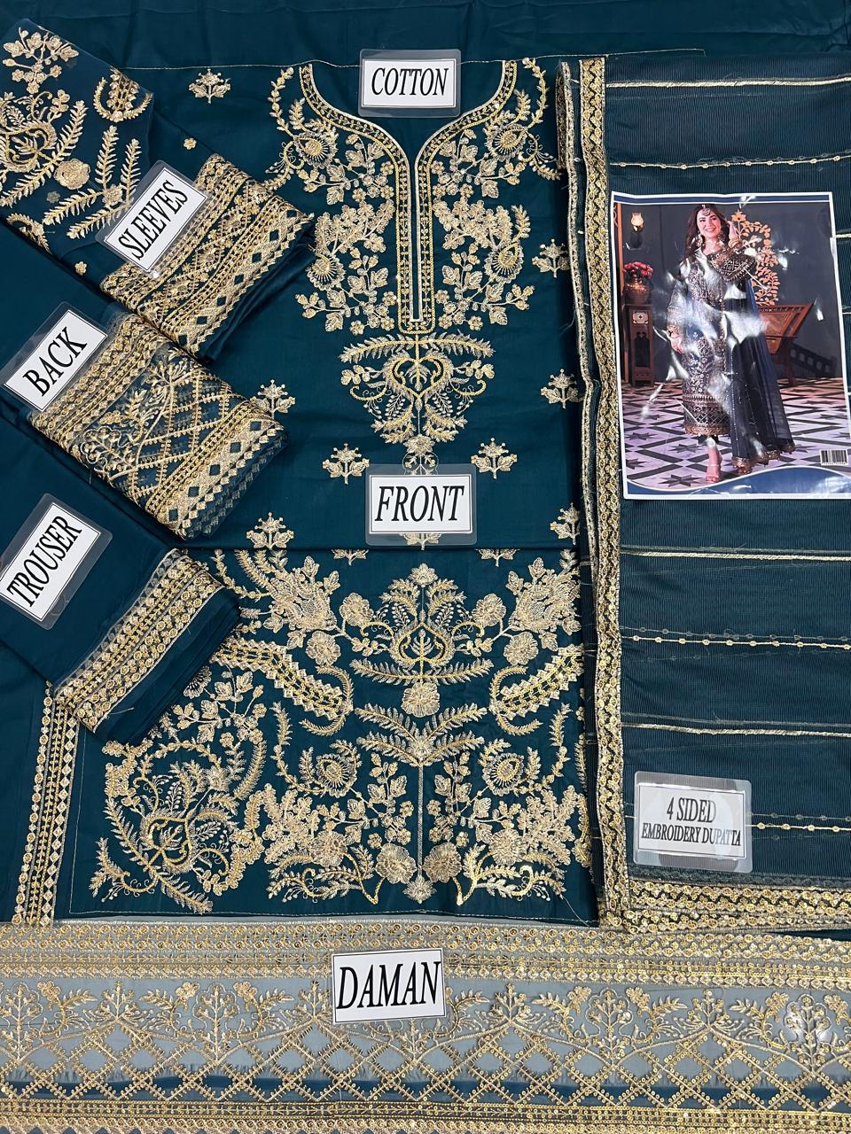 LUXURY COTTON 💕  FABRIC (SHIRT) COTTON  (DUPATTA) KHADI NET (TROUSER COTTON