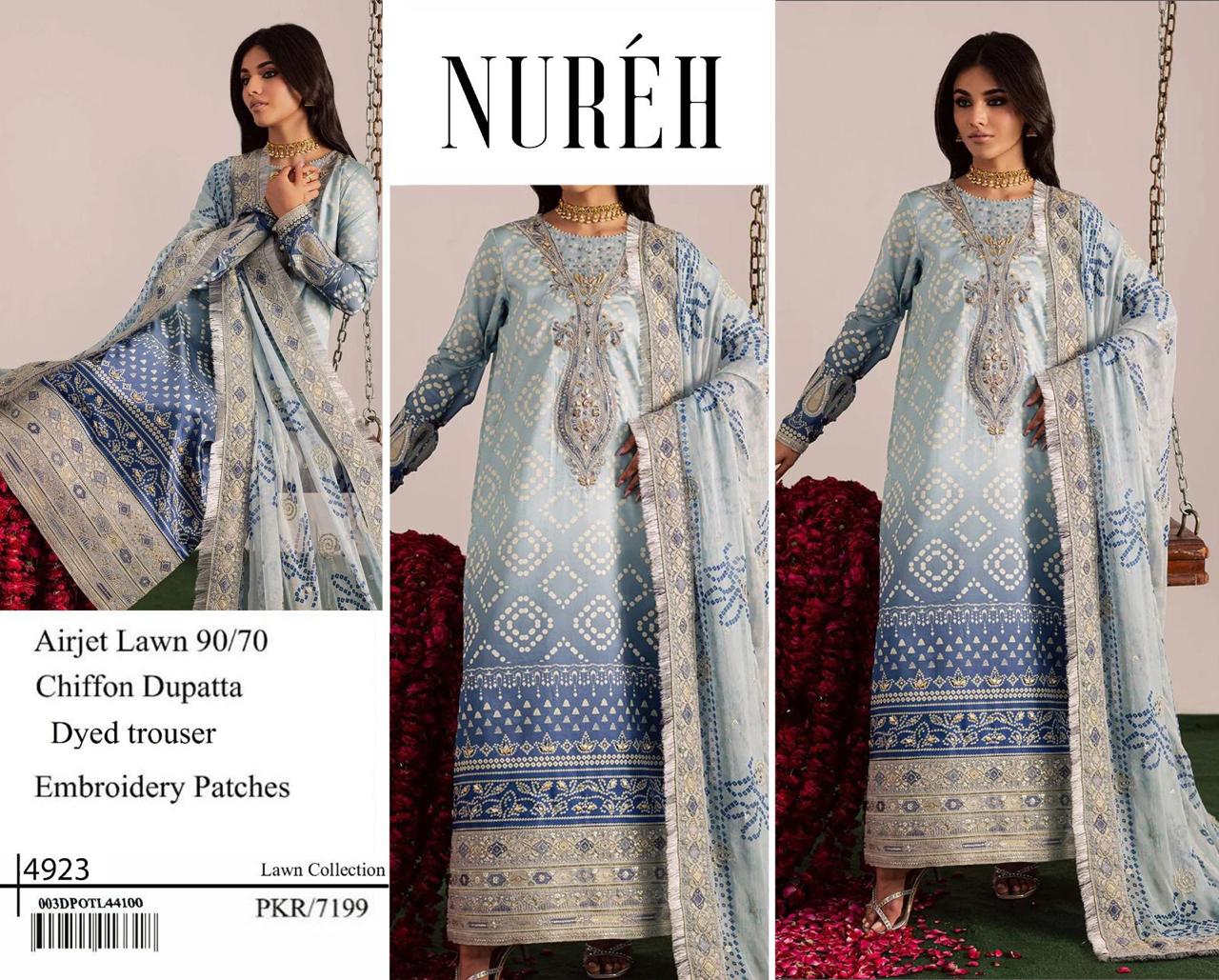 Nuresh Digital Print Airjet Lawn Code: 4923 / 4924