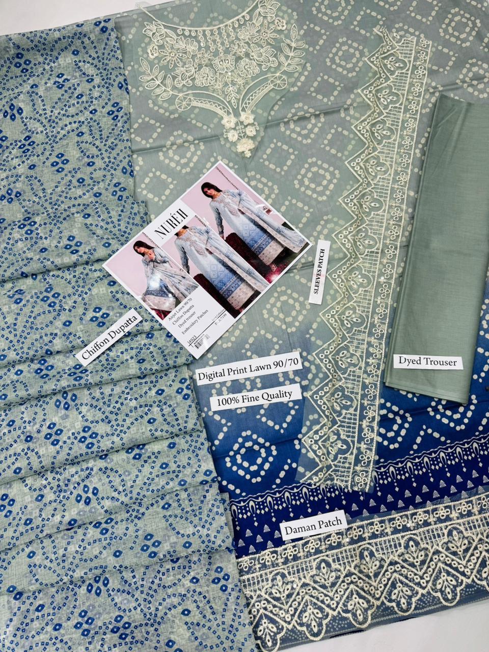 Nuresh Digital Print Airjet Lawn Code: 4923 / 4924