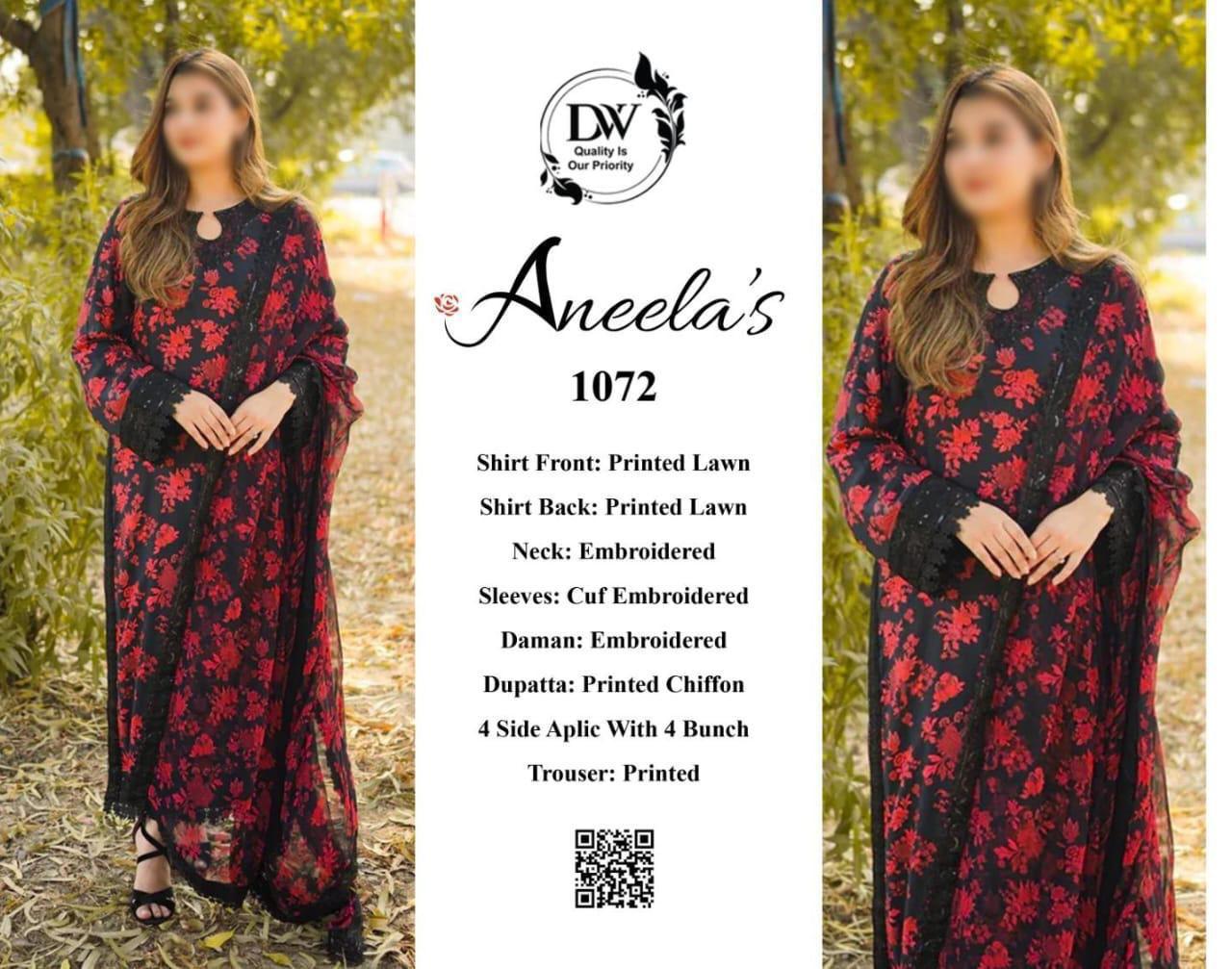ANEELAS 1072 CHIFFON DUPATTA WITH 4 BUNCH RESTOCK