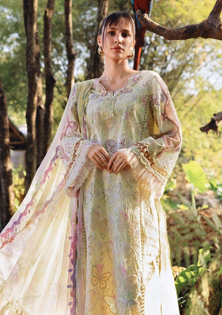 Brand Name : MARIA.B Design Code : MP-1AB  Fabric Details : Lawn & Chiffon BEST SUMMER SALE