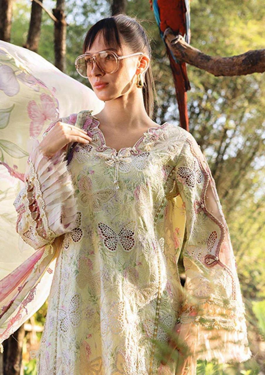 Brand Name : MARIA.B Design Code : MP-1AB  Fabric Details : Lawn & Chiffon BEST SUMMER SALE