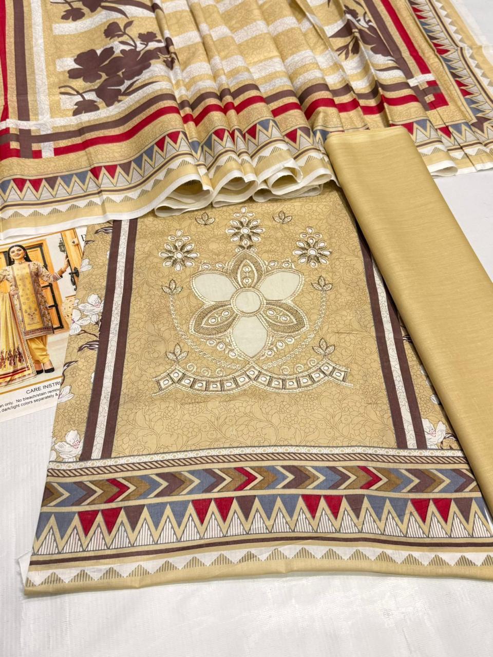 ALLHAMDULILLAH SUMMER COLLECTION Print Lawn Dupata Stuff: Best Quality Pure Airjet lawn 90/70