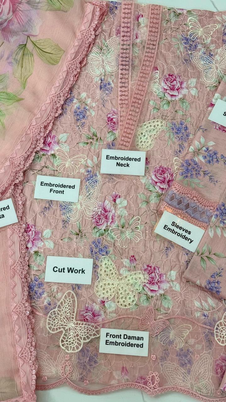 BEST SUMMER SALE MARIA.B Design Code : MP-1AB Fabric Details : Lawn & Chiffon☆